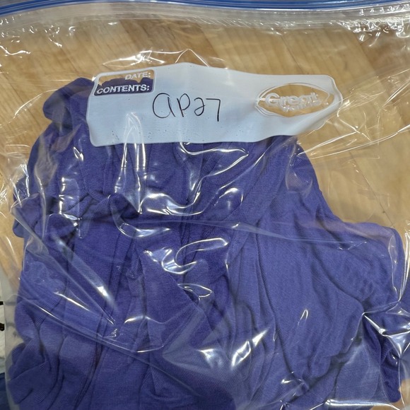 Soft Surroundings‎ Purple Ruched Drape Front Long Sleeve Top M Made in Turkey - Picture 10 of 10